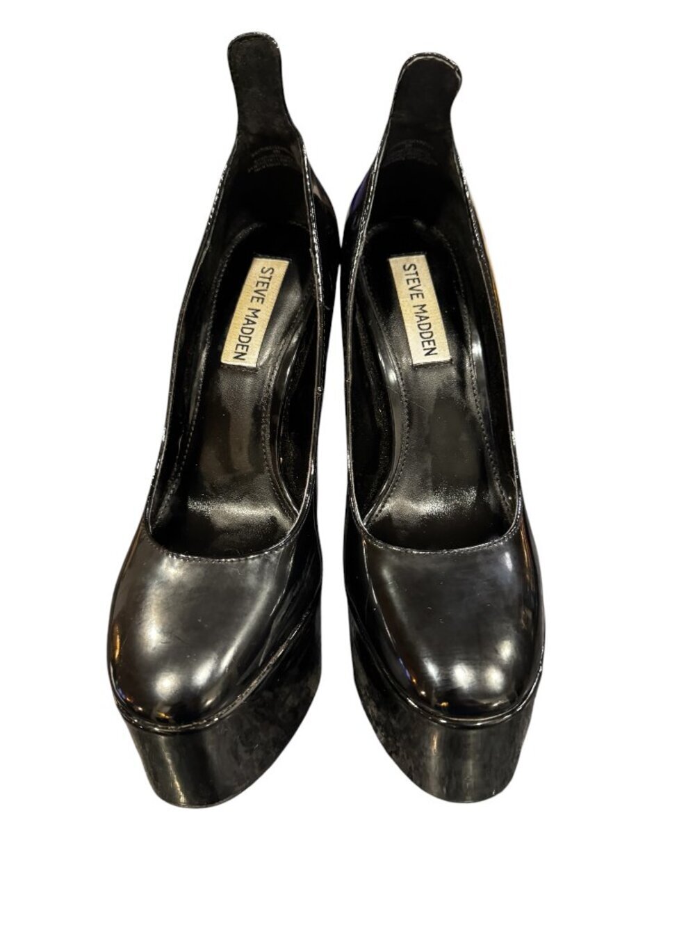 Steve Madden Patent Platform Heels Black Size 6 - Picture 2 of 7